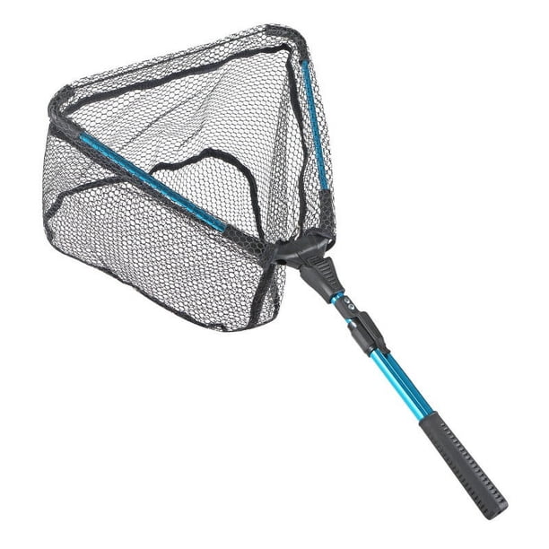 Red de pesca plegable para agua dulce salada, red de aterrizaje para pesca, red de pesca plegable para kayak, red de pesca de goma para aluminio telescópico