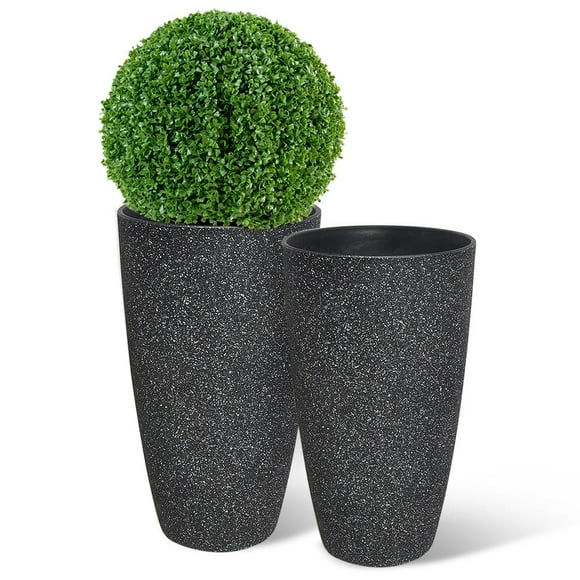 2pack 11" Plastic Planter, Novelty Collection Round Vase Planter Pot