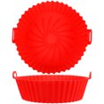 thumbnail image 1 of 2Pcs Air Fryer Silicone Liners Air Fryer Silicone Pots Air Fryer Silicone Bakeware Containers, 1 of 8