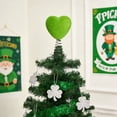 thumbnail image 3 of Green Heart Tree Topper | Spring Metal & Polyester Ornament | 8x5x3" | Soft Touch Holiday Decoration for Christmas, Valentine, Wedding | Easy Install Star, 3 of 7