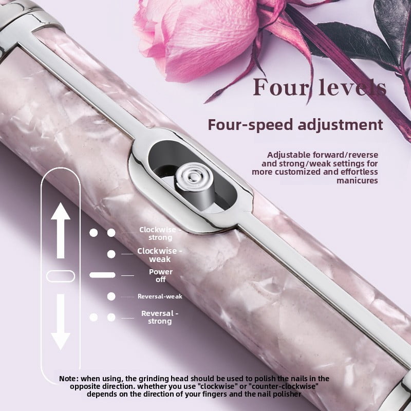 Rechargeable Electric Nail Drill Machine - Portable Cordless Nail File Efile for Acrylic Gel Nails, Manicure Pedicure Tool with 6 Bits & 3 Speed Adjustment, Professional Home Nail Art Polisher