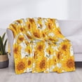 thumbnail image 3 of Balery White Marble Pattern Sunflower Manta de Franela con Dibujo, Lujo Ultra Suave y Cálido, Antipelusa y Resistente a las Arrugas para Cama, Sofá, Camping -50"x40", 3 of 6