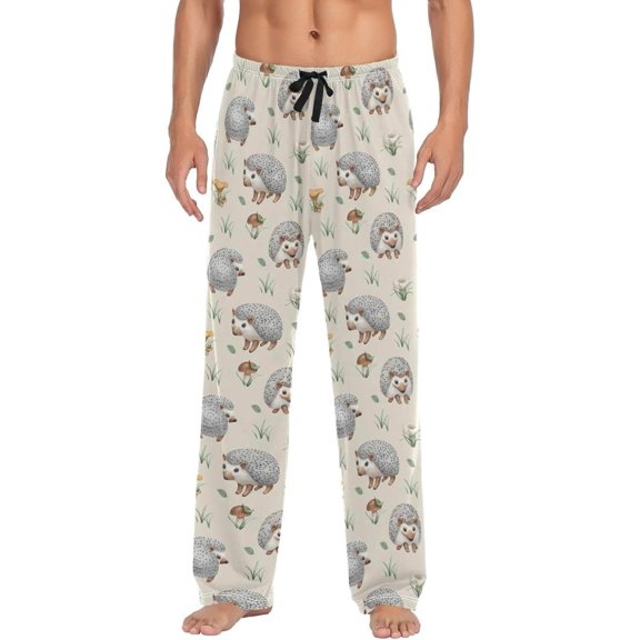 GZHJMY Hedgehog Pajama Pants for Men, Lounge Pants Lightweight Men Pajama Bottoms with Drawstring Pockets, Christmas New Year Birthday Gifts, Small