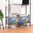 thumbnail image 3 of Yayeee Foldable Storage Basket for Shelves with Handles Waterproof Cloth Bins, Blue Window, 3 of 7