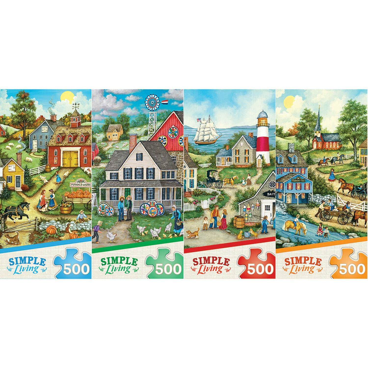 Masterpieces Simple Living ROAD BLOCK 500 piece jigsaw puzzle NEW IN BOX