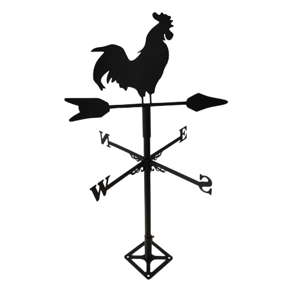 Stainless Steel Weathervane with Witch Figurine Farm Scene Ornament Gifts 
