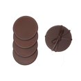 thumbnail image 1 of 4PC Round Genuine Leather Coasters Tan, 1 of 4