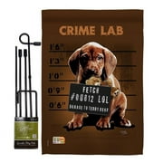 BD-PT-GS-110002-IP-BO-D-US15-SB 13 x 18.5 in. Crime Lab Nature Pets Vertical Double Sided Mini Garden Flag Set with Banner Pole