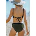 thumbnail image 1 of ABPHQTO Bikini de triángulo colorblock verde militar para mujer, 1 of 4