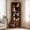 brown, variant on Tribesigns 5-Tier Corner Bookshelf, 66.9" Tall Corner Bookcase with 2 Drawers for Living Room, Home Office (White)