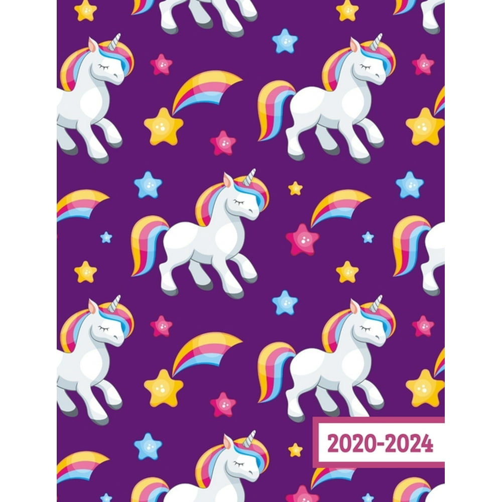 20202024 Cute Unicorn Five Year Monthly Planner 60 Month Calendar