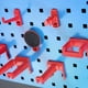 thumbnail image 2 of 1pc Hole Plate Hook Red Plastic ABS Pegboard Hanger Tool Holder Wall Mounted Display Rack Hardware Storage Garage Organization, 2 of 5
