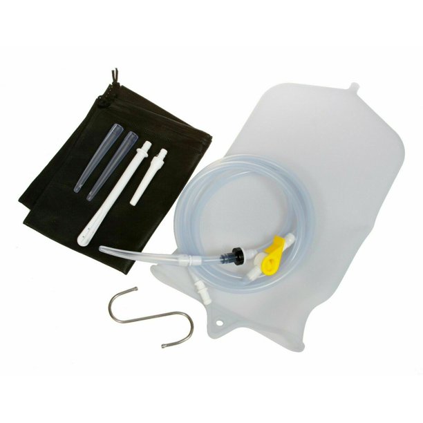 2 Quart Clear Silicone Enema Bag Kit NonToxic BPA & Phthalates Free