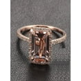 thumbnail image 2 of Limited Time Sale: 1.50 Carat Peach Pink Morganite (emerald cut Morganite) and Diamond Engagement Ring in 10k Rose Gold, 2 of 2