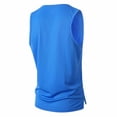 thumbnail image 5 of Fengqque Mens Workout Tank Top Sleeveless Gym Muscle Shirt Breathable Summer Running Athletic Tshirts Blue L(L), 5 of 9
