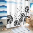 thumbnail image 5 of No Hook Shower Curtain, Dandelion Shower Curtains for Bathroom with See Through Top Window, Black White Modern Country Rustic Plants Waterproof & Washable Bath Curtain Standard 72"x72", 5 of 9