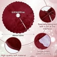 thumbnail image 2 of JEWLALO Burgundy Christmas Tree Skirt, 48 Inches Neutral Velvet Christmas Tree Skirts Modern Scalloped Edge Xmas Decorations Minimalist Mat for Home Indoor Outdoor Holiday Party Decors, 2 of 9