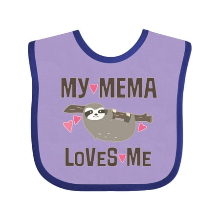 

Inktastic My Mema Loves Me Girl Sloth Gift Baby Girl Bib