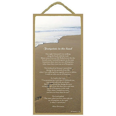 Hanging Wood Sign - FOOTPRINTS IN THE SAND Primitive Wood Hanging Sign 5