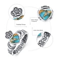 thumbnail image 5 of VAKKI Heart Shape Turquoise Claddagh Rings 925 Sterling Silver Celtic Knot Rings Womens Vintage Rings, 5 of 5