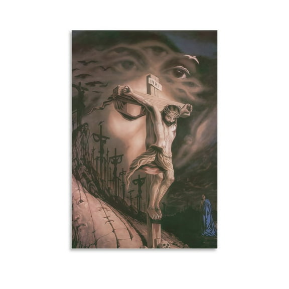 Octavio Ocampo Print Painting Calvary Canvas Wall Art Prints Poster Gifts Photo Picture Painting Posters Room Decor Home Decorative 12x18inch(30x45cm)