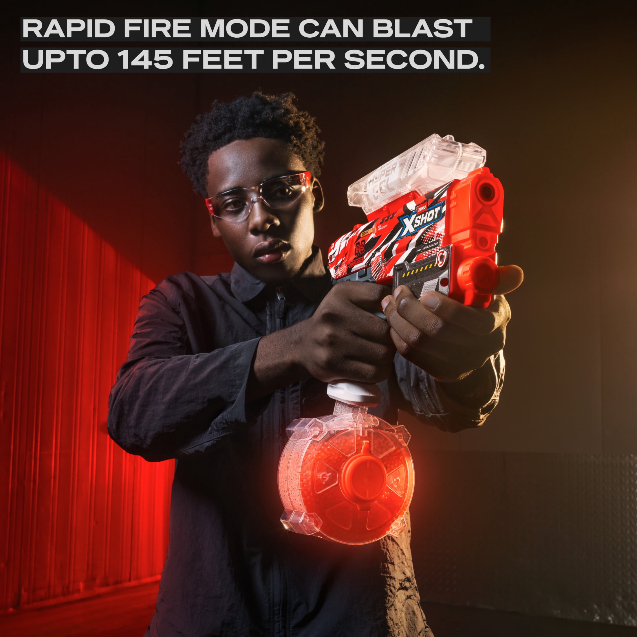 XSHOT Hyper Gel Havoc by ZURU Semi & Fully Automatic Gel Blaster with 3,000 Gellets & Protective Eyewear for Ages 14+