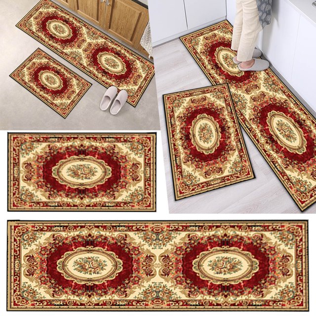 Tapis de Sol en Velours Cristal Lavable en Machine Antidérapant Confortable Tapis Ergonomique