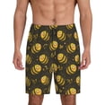 thumbnail image 1 of Balery Cute Cartoon Bees Pantalones cortos de pijama de punto de algodón para hombre con cinturilla y bolsillos-Small, 1 of 6