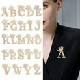 thumbnail image 2 of RSAMD Fashion Crown 26 Initial Letters A to Z Crystal Rhinestone Brooch Pins Women-Gold-G, 2 of 9