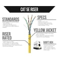 thumbnail image 2 of Voltive Cat5e Riser (CMR), 500ft, Yellow - Solid Bare Copper Bulk Ethernet Cable - UTP - 350MHz - UL Certified & ETL Verified, 2 of 6