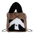 thumbnail image 1 of Bolso Mano Con Panda Peluche 24 Nuevos Estilos Cubo Peludo Lindo Que Cubre La Cara Gran Capacidad (marrón), 1 of 9