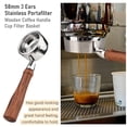 thumbnail image 3 of Graflsoa BST-001 Premium Wooden Handle Coffee Portafilter with Stainless Steel Basket, Compatible with Barsetto BA101, BA102, Calphalon Temp IQ, 58mm Black/Brown Options, 3 of 6