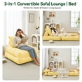 thumbnail image 2 of BEHOST 86" Large Convertible Futon Sofa Bed for Adults, Teddy Plush Folding Chair Sleeper Bed, Sunshine Yellow, 2 of 7