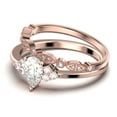 thumbnail image 4 of Dazzling Minimalist 1.75 Carat Pear Cut Affordable Ring, Diamond Moissanite Engagement Ring, Unique Wedding Ring, One Matching Band in 925 Sterling Silver With 18k Rose Gold Plating, 4 of 4
