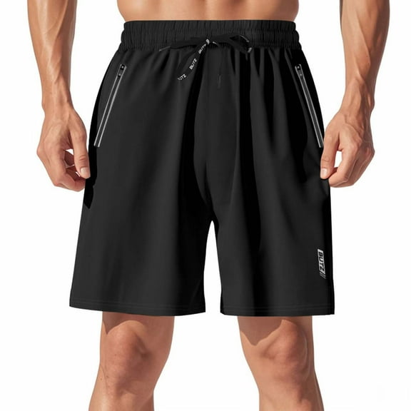 Maean Mens Quick Dry Shorts Lightweight Running Training Workout Athletic Shorts with Zipper Pockets