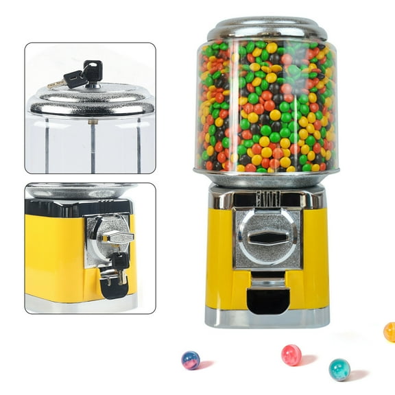 Bulk Gumball Vending Machine Nut Candy Vending Machine Treat Dispenser Yellow