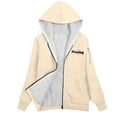 thumbnail image 3 of Fleece Lined Hoodie Womens Warm Sherpa Jacket Side Zipper Pocket Fuzzy Sweaters Coat Fashion Letter Printed Hoodies Plus Size Plush Jackets 2025 Winter Trendy Outerwears, 3 of 4