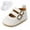 White, variant on Baby Boys Girls PU Leather Crib Shoes Newborn Soft-soled Crib Shoes + Socks Set