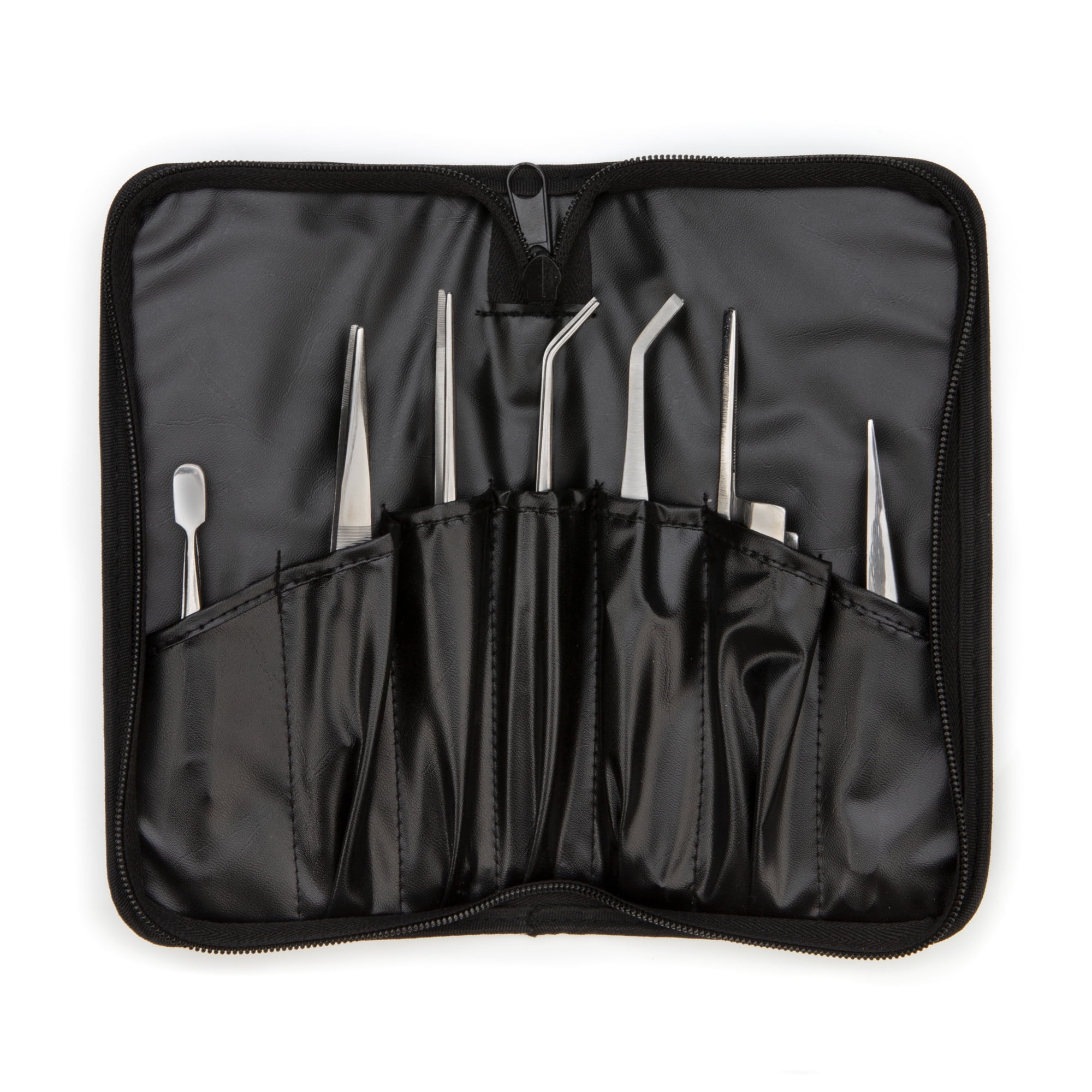 Steelman 5600 Steelman 7-Piece Tweezer Set in Black Vinyl Pouch