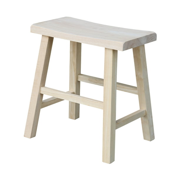 International Concepts Unfinished Solid, 18 Tall Vanity Stool
