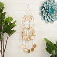 thumbnail image 3 of DecMode 42" Gold Mango Wood Indoor Outdoor Sun and Moon Windchime with Tassels, 3 of 10