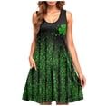 thumbnail image 2 of Kmdttou Women Summer Casual Short Sleeve Dresses St. Patrick's Day Casual Plus-size Sleeveless Crew Neck Short Dress with Pockets (Size:S-2XL), 2 of 5
