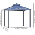 thumbnail image 4 of Outsunny 10' x 10' Hardtop Gazebo Canopy with Polycarbonate Double Roof, Aluminum Frame, Permanent Pavilion Outdoor Gazebo with Netting and Curtains for Patio, Garden, Backyard, Deck, Lawn, Gray Dark Grey/Charcoal grey 10' x 10', 4 of 10
