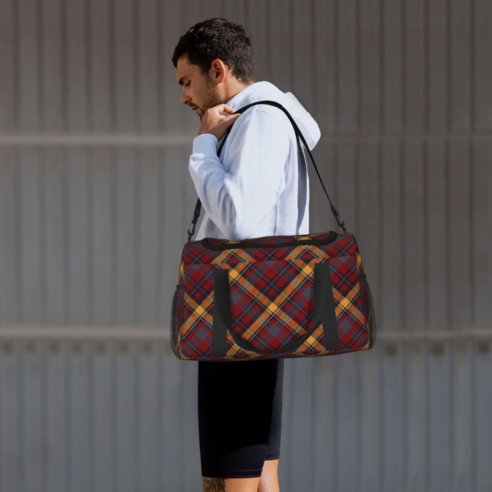 Fuzoiu Buffalo Check Plaid Print Travel Duffle Bag,Carry On Tote Bags,Duffel Bag,Sport Gym Bag, Hospital Bag for Labor and Delivery, Overnight Bag,Luggage Bag