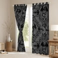 thumbnail image 3 of Homewish Vintage Western Dragon Curtains Pack of 2 (42x84 Each), Black Grey Damask Flower Print Curtains Blackout, Hippie Mandala Style Bedroom Curtains, Curtains and Drapes Decor, 3 of 6