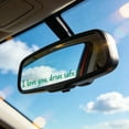 thumbnail image 4 of 3Pc Rear View Mirror Decorative Stickers - 11X2Cm (Approx 4.3X0.8 Inch) With "I Love You, Drive Safe" Design, Heart Accent - For Car Rearview Mirror Decoration, Daily Drive, 4 of 5