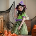 thumbnail image 5 of bbymog Halloween Costumes Girls' Fashion Performance Dresses Ctue Crewneck Short Sleeve Party Dress with Hat + Belt Girls Clothes Green 9 Years, 5 of 9