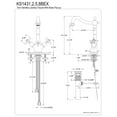 thumbnail image 4 of Kingston Brass KS1431BEX Essex Two-Handle Bathroom Faucet with Brass Pop-Up and Cover Plate, Polished Chrome, 4 of 4