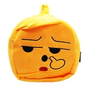 Shhhshing Keep Quiet Face Emoji Backpack - Plush Backpack