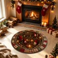 thumbnail image 6 of 3D Illusion Christmas Rugs,23.62" Optical Illusion Round Mat, Machine Washable, Velvet Christmas Decor, Living Room & Bedroom, Festive Holiday Decor(A), 6 of 6